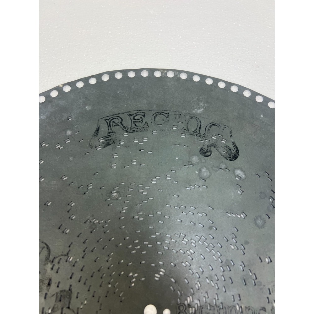 REGINA MUSIC BOX DISC 15 1/2" Daddy Would Not Buy Me a Bow-Bow metal antique old - Picture 3 of 7